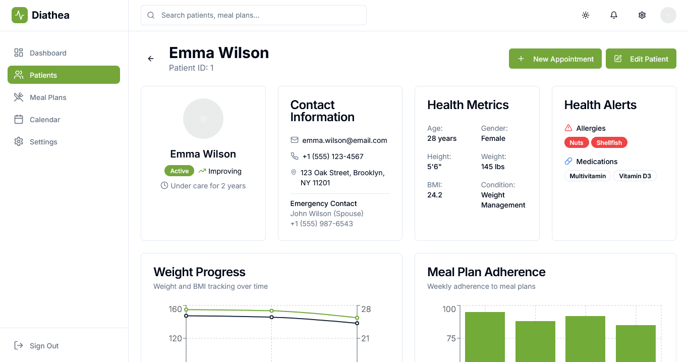 Listado de pacientes en Diathea